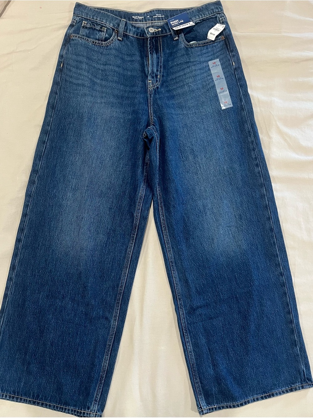 Old Navy Women’s Baggy Relaxed Wide-Leg Jeans - Dark Blue Denim